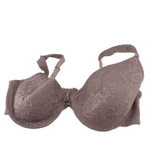 Delta Burke Lace Molded Cup Bra Style 8411-16 Dusty Lilac 38DD